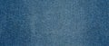 Close-up of Blue Denim Fabric Texture Royalty Free Stock Photo