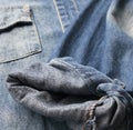 Close up blue denim shirt jeans Royalty Free Stock Photo