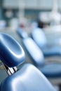 Close-up of blue dental chairs in a modern dentist office Royalty Free Stock Photo