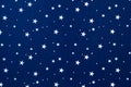 Close-up of blue felt with stars background Royalty Free Stock Photo