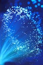 Close up of blue fibre optics Royalty Free Stock Photo