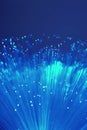 Close up of blue fibre optics Royalty Free Stock Photo