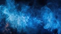 A close up of blue flames on a black background, AI Royalty Free Stock Photo