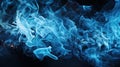 A close up of blue flames on a black background, AI Royalty Free Stock Photo