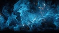 A close up of blue flames on a black background, AI Royalty Free Stock Photo