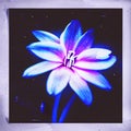 Close up of blue flower with filter effect retro vintage style and soft focus AI Generated