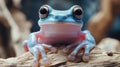Close-up of a blue frog Royalty Free Stock Photo