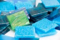 Close up on blue glass mosaic Royalty Free Stock Photo