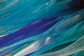 Close-up of the blue and green tones of a star shape sculpture made of glass in Murano. Royalty Free Stock Photo