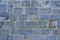 Close up of blue and grey brick stone wall texture grunge background Royalty Free Stock Photo