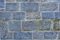 Close up of blue and grey brick stone wall texture grunge background Royalty Free Stock Photo