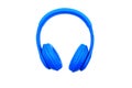 Close-up blue headphones isolated on white background Royalty Free Stock Photo