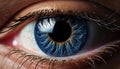 Close up of a blue human eye, looking at camera with beauty generated by AI Royalty Free Stock Photo