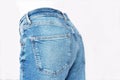 Close up blue jean trousers photo Royalty Free Stock Photo