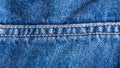 Close up of blue jeans cloth. Denim. Close-up, macro texture Royalty Free Stock Photo