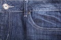 Close up of blue jeans denim texture Royalty Free Stock Photo