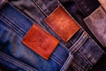 Close up Blue jeans on old wood background. Pocket on blue jeans. Royalty Free Stock Photo