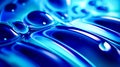 Close up of blue liquid with drop of water on top of it. Generative AI Royalty Free Stock Photo