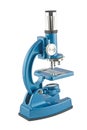 Close-up of a blue microscope