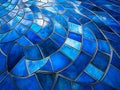 A close up of a blue mosaic tile wall Royalty Free Stock Photo