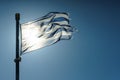 Greek flag waving o wind Royalty Free Stock Photo