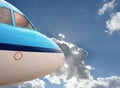 Close up blue plane