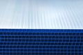 blue plastic material corrugated board texture and background Royalty Free Stock Photo