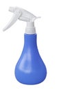 Close-up of blue plastic spray nozzle bottle and clipping paths