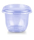 close up blue plastic transparent jar with a lid isolated on white Royalty Free Stock Photo