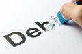 Erasing or deleting debt Royalty Free Stock Photo