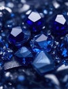 Close-up of a blue sapphire diamond