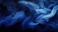 A close up of blue smoke on a black background, AI Royalty Free Stock Photo