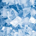 Close Up of Blue Tinted Ice Cubes in Abstract Geometric Arrangement Royalty Free Stock Photo