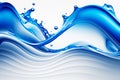 Close up of blue wave with water splashing on top of it. Generative AI Royalty Free Stock Photo