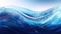 Close Up of Blue Wave on White Background Royalty Free Stock Photo