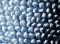 A close up of a blue and white carpet with a fuzzy texture