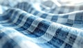 Close Up Of Blue And White Gingham Fabric With Soft Natural Light And Shallow Depth Of Field Royalty Free Stock Photo