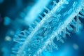 Close up of blue and white object with blurry background. Generative AI Royalty Free Stock Photo
