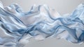 Close up of blue and white silk fabric with wave Royalty Free Stock Photo