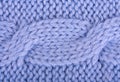 Close-up of a blue woolen pattern Royalty Free Stock Photo