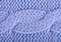 Close-up of a blue woolen pattern