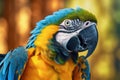 Close up of Blue and yellow Macaw. Generate Ai Royalty Free Stock Photo