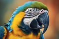 Close up of Blue and yellow Macaw. Generate Ai Royalty Free Stock Photo