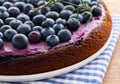 Close up of blueberry cake