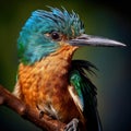 A Bluish fronted Jacamar  Made With Generative AI illustration Royalty Free Stock Photo