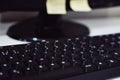 close up blurred computer keyboard keys Royalty Free Stock Photo