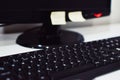 close up blurred computer keyboard keys out of focus Royalty Free Stock Photo