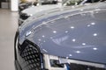 close-up BMW electric SUV model ix in Studio, Exterieur electric vehicle in showroomr, alternative energy development concept,