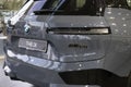 close-up BMW electric SUV model ix in Studio, Exterieur electric vehicle in showroomr, alternative energy development concept,