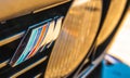 A close up of the BMW Motorsport logo on an M3 e30 Royalty Free Stock Photo